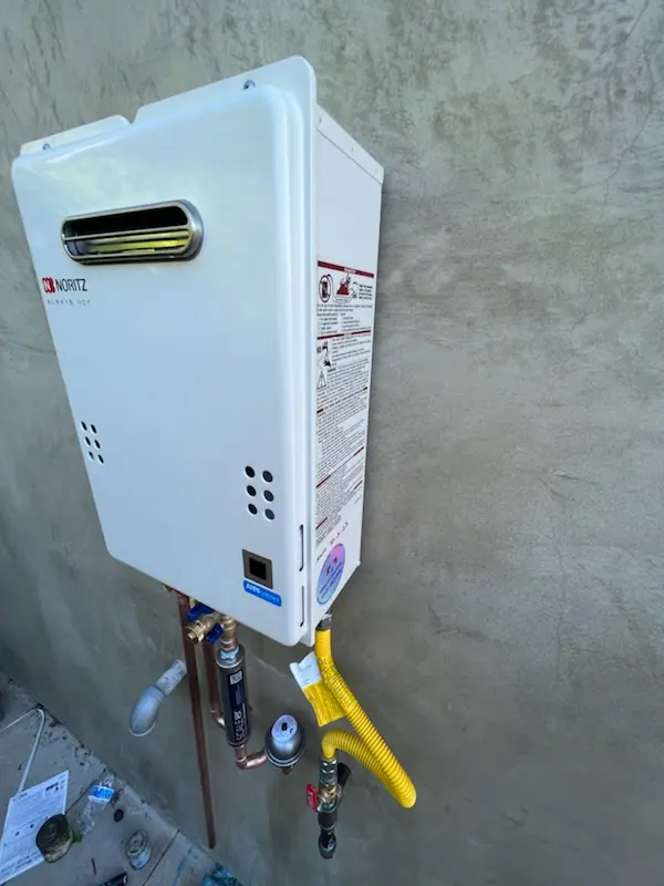 Tankless water heater installation for Stone Row homes